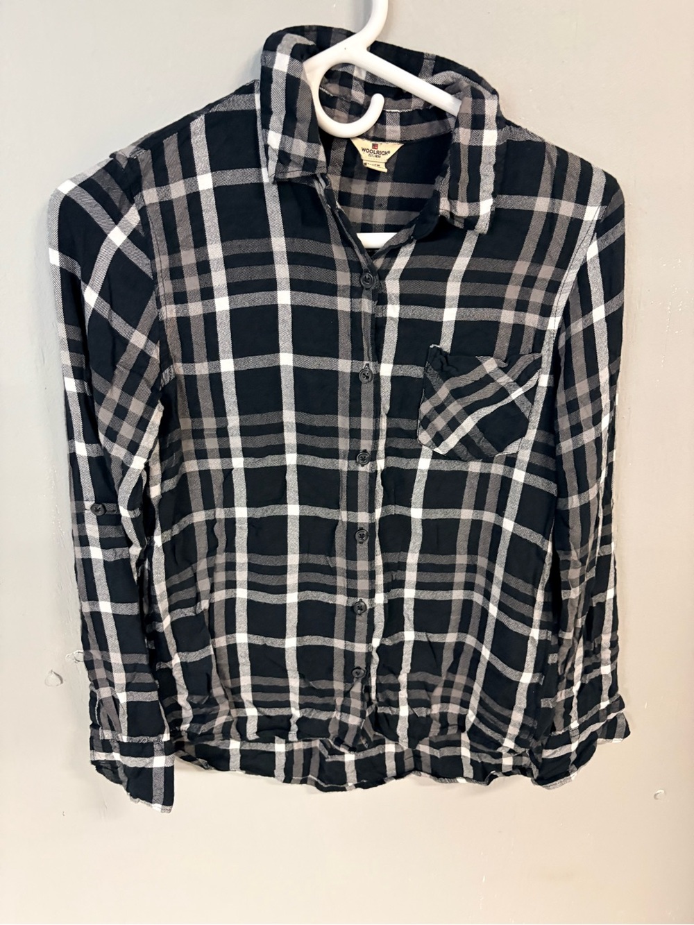 Black & White Plaid Button-Up Shirt - Womens Woolworth small